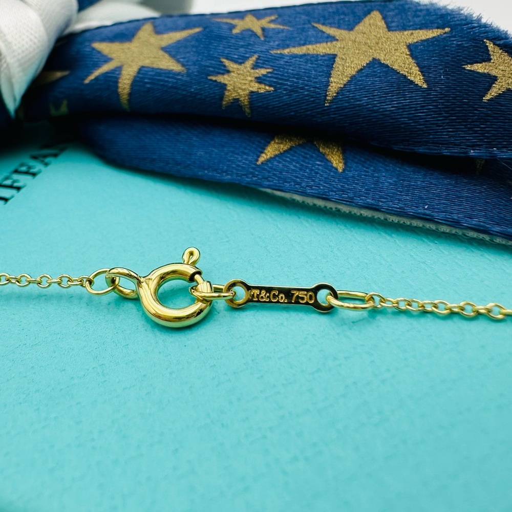 RARE Tiffany & Co. 18K Yellow Gold Loving Heart Floating Version Necklace w Box - Picture 6 of 9